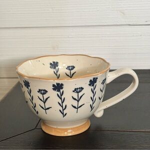 SH HOME Stoneware Floral Coffee Tea Mug NEW